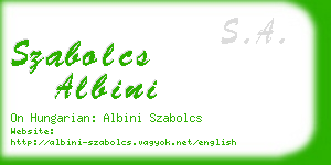 szabolcs albini business card